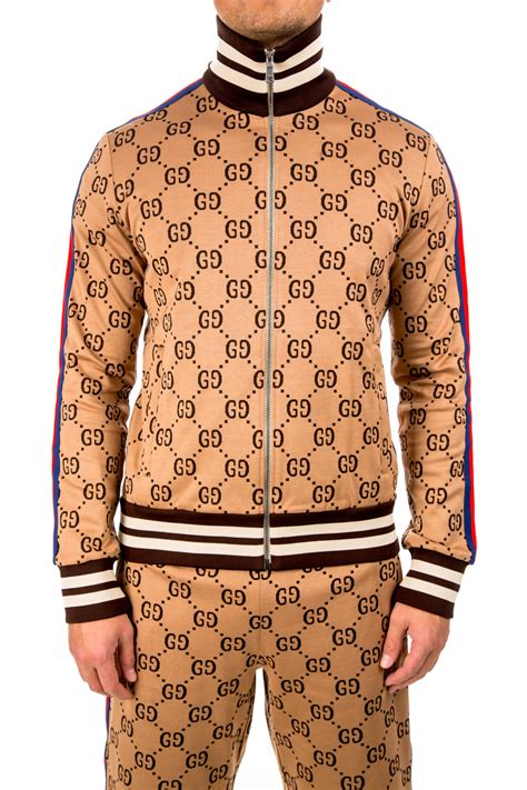 mens gucci sweatsuit|gucci hoodie jacket men's.